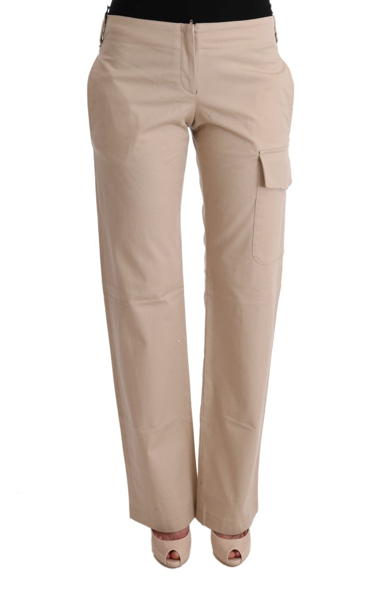 Chic beige cropped pants - regular fit elegance