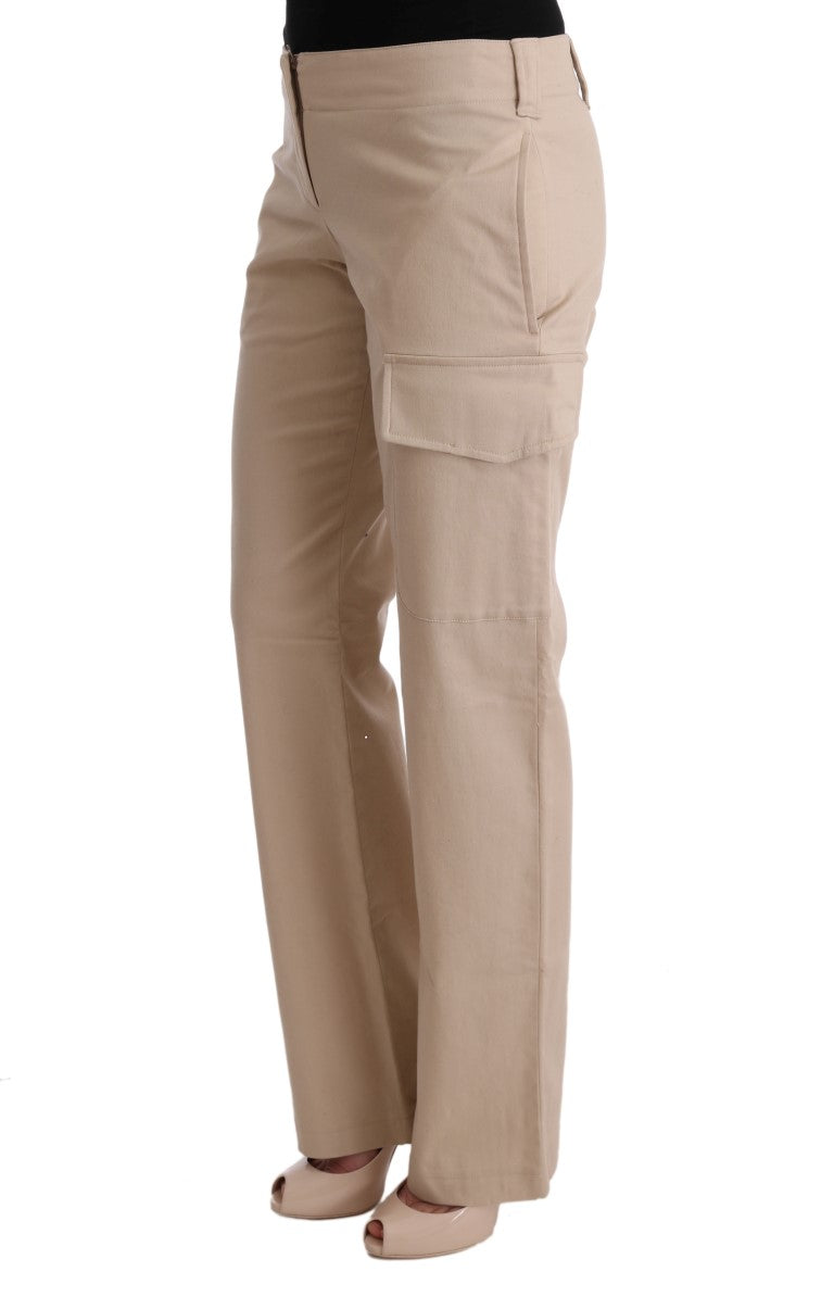 Chic beige cropped pants - regular fit elegance