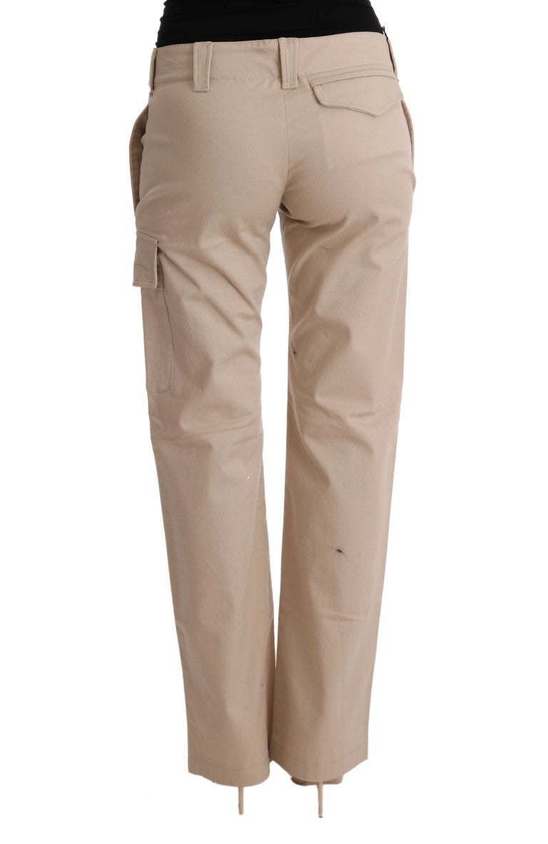 Chic beige cropped pants - regular fit elegance