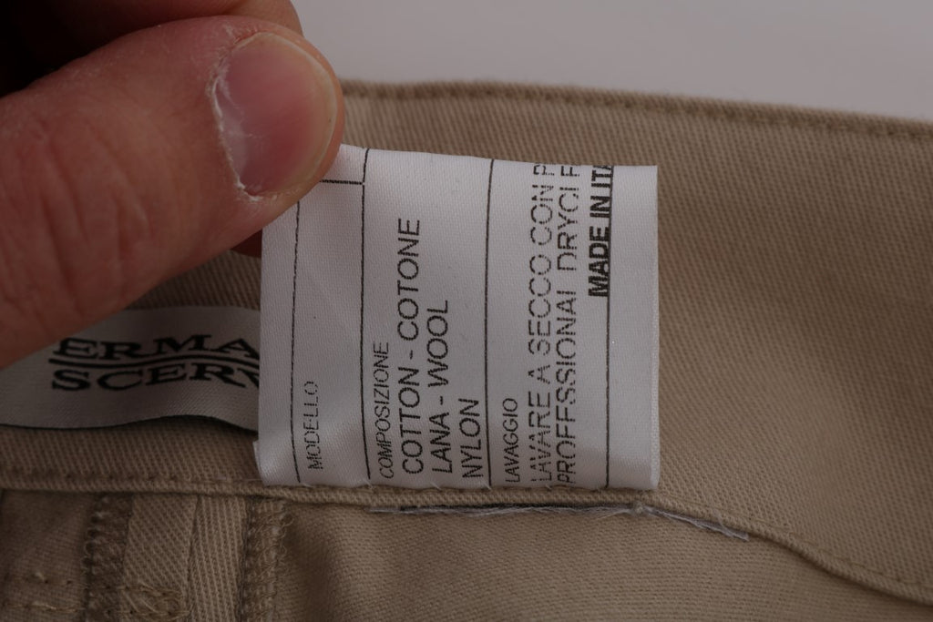 Chic beige cropped pants - regular fit elegance