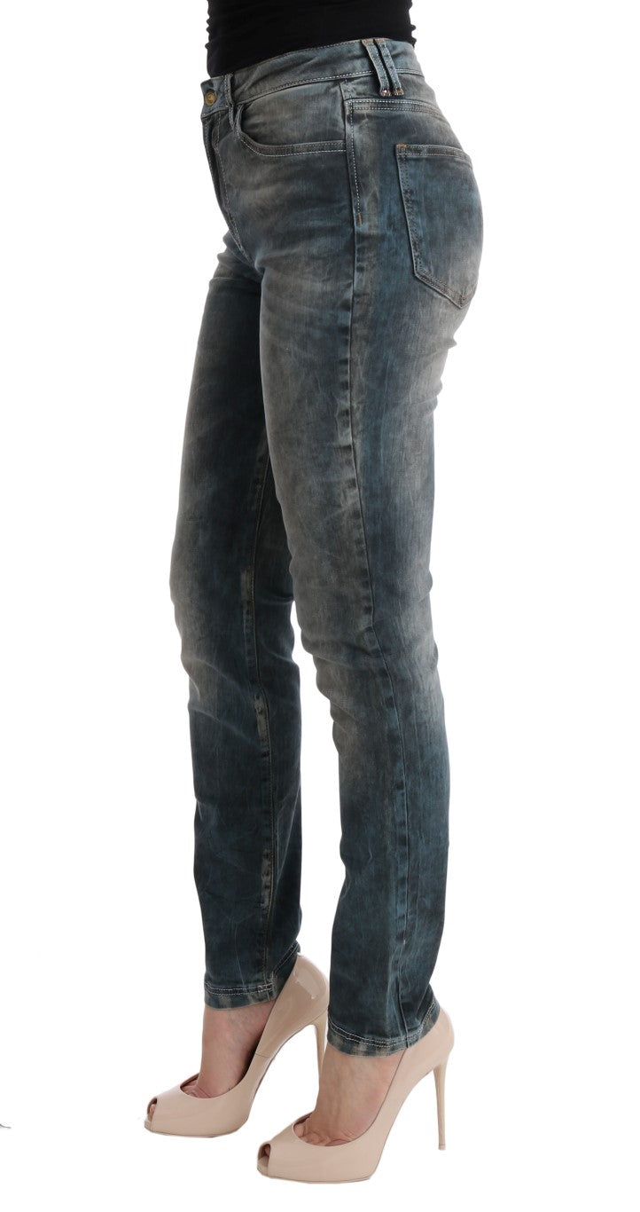 Blaue Waschung Baumwollmischung Slim Fit Jeans