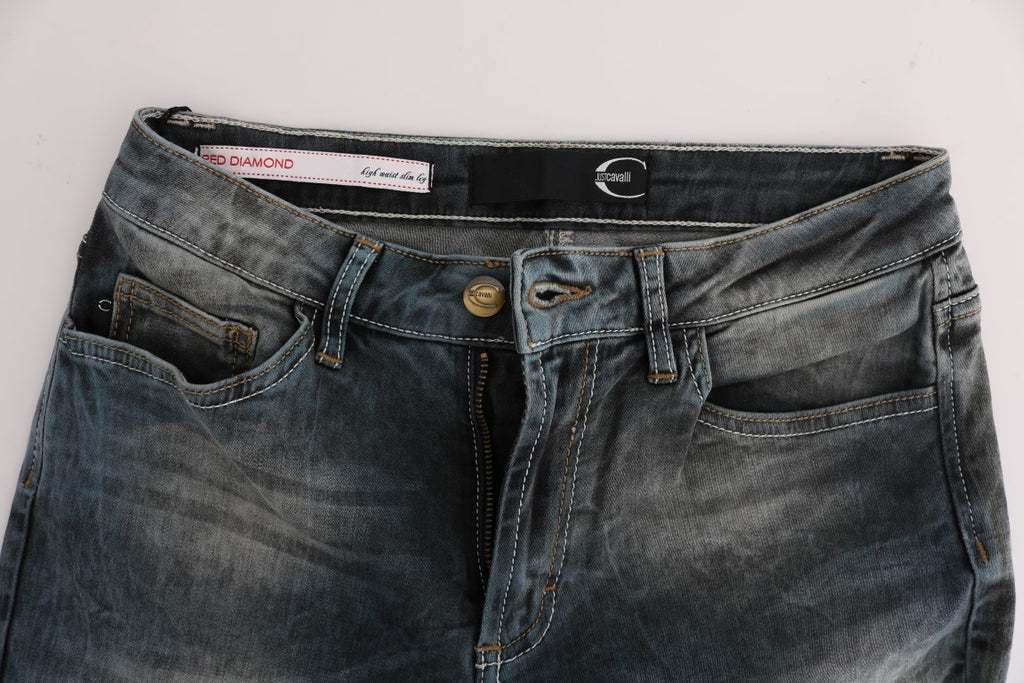 Blaue Waschung Baumwollmischung Slim Fit Jeans