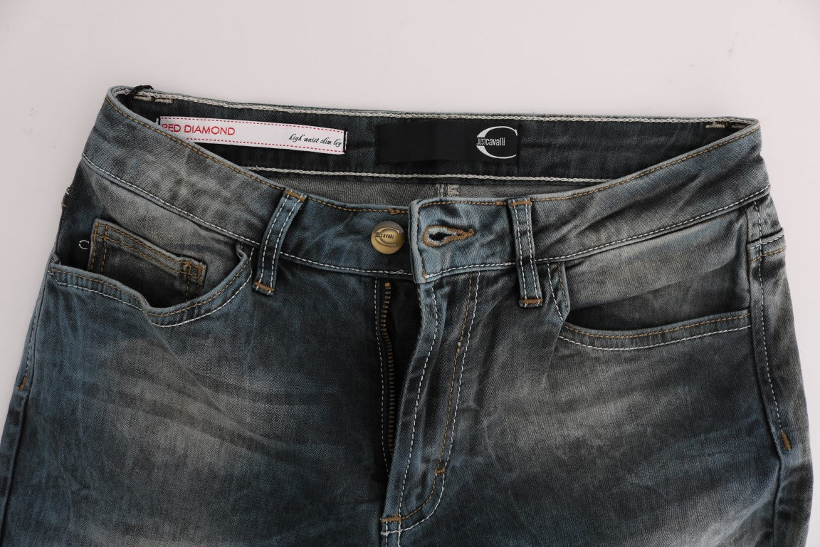 Blaue Waschung Baumwollmischung Slim Fit Jeans