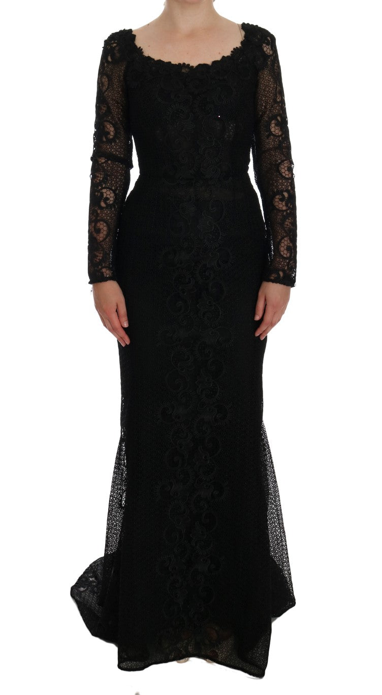 Elegantes schwarzes Etuikleid in voller Länge