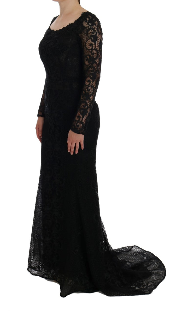 Elegantes schwarzes Etuikleid in voller Länge
