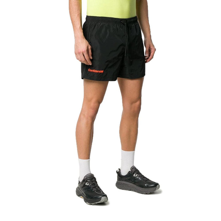 Schwarzer Polyamid Herren-Badeanzug Boxer
