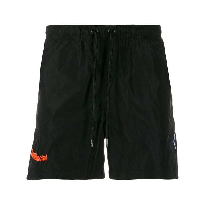 Schwarzer Polyamid Herren-Badeanzug Boxer