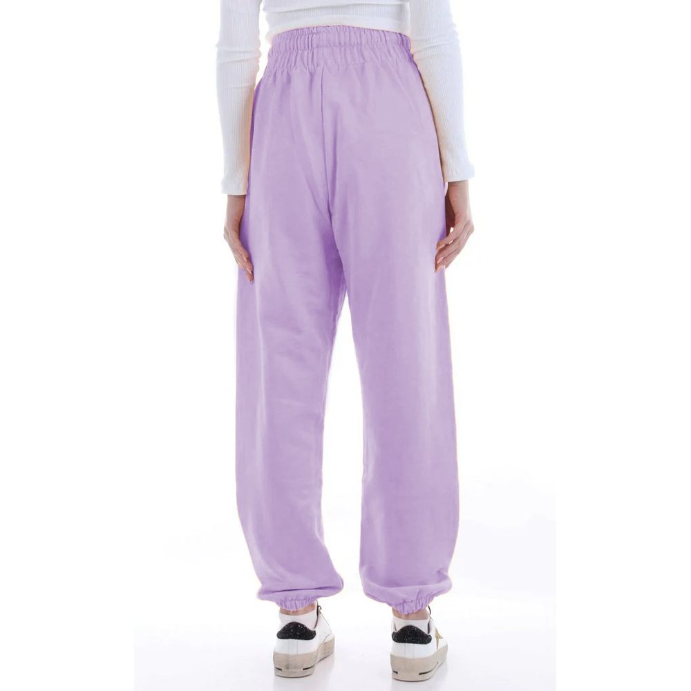 Hinnominate Elegante lila Baumwoll-Sweatpants mit Logo-Detail