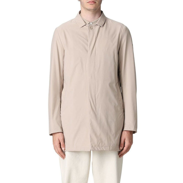 Beige Recyceltes Polyester Herren Jacke