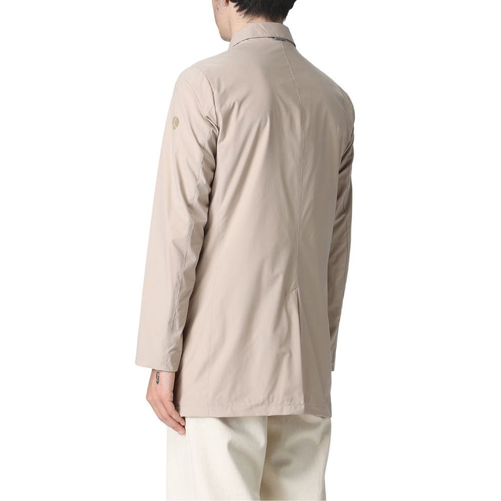 Beige Recyceltes Polyester Herren Jacke