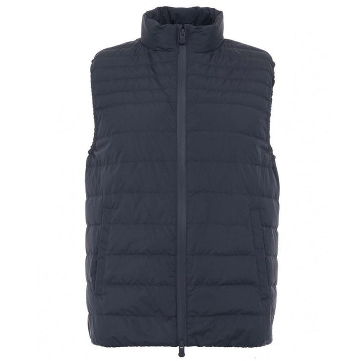 Simple blue puffer vest for a modern look