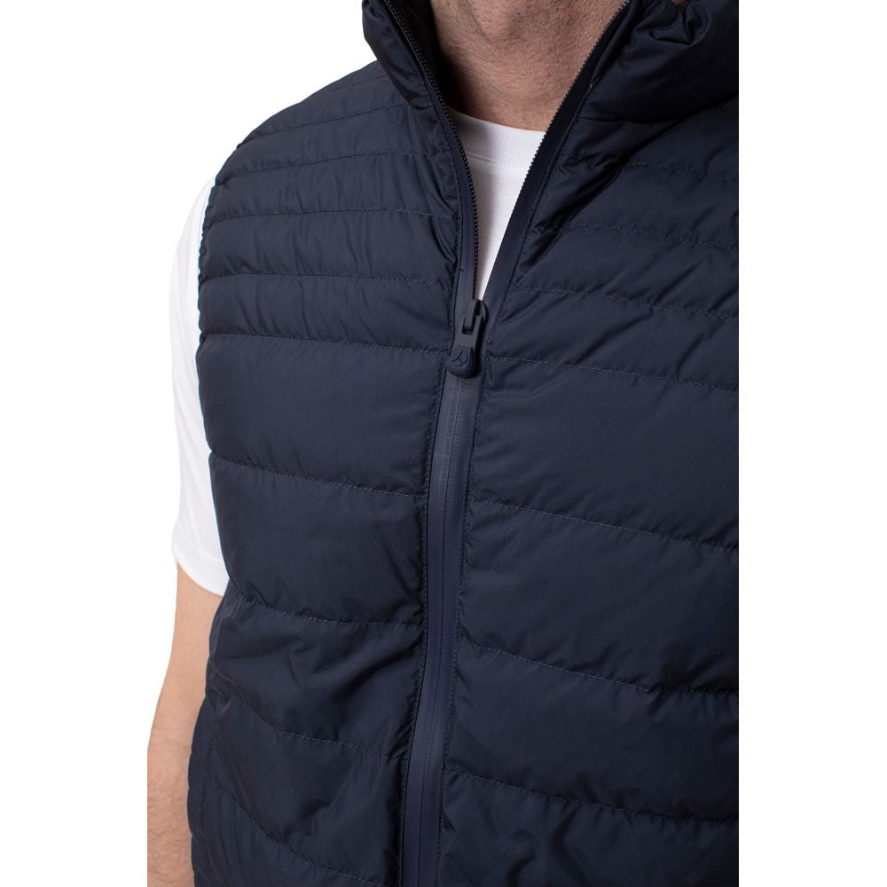 Simple blue puffer vest for a modern look