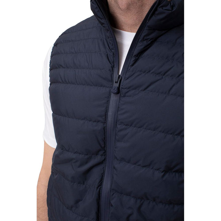 Simple blue puffer vest for a modern look