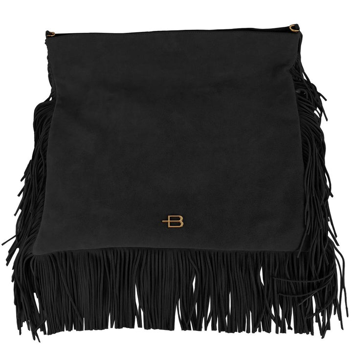 Black calfskin ladies crossbody bag