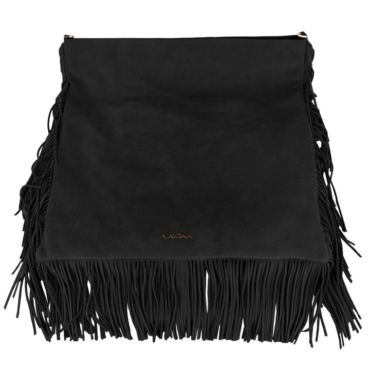Black calfskin ladies crossbody bag