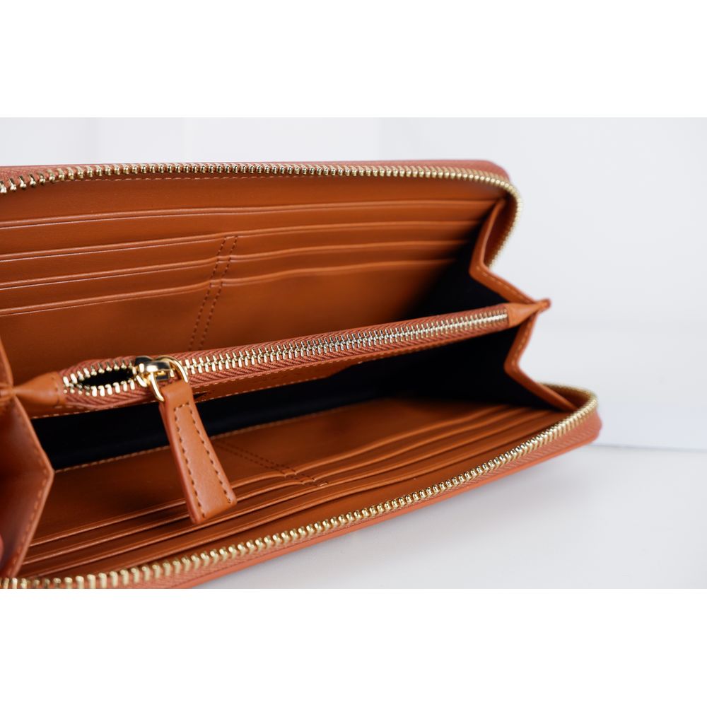 Elegante Leder-Geldbörse mit Reißverschluss und Logo-Detail