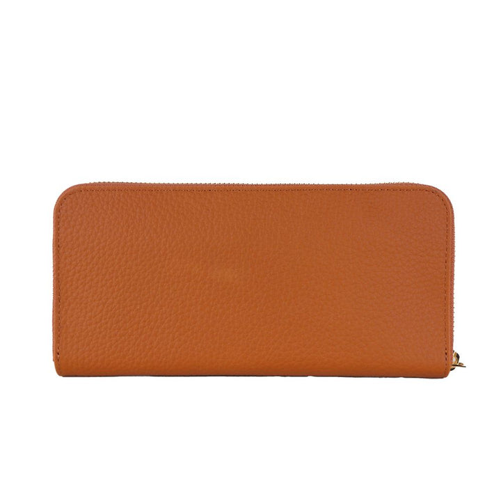 Elegantes Portemonnaie aus Leder in Orange