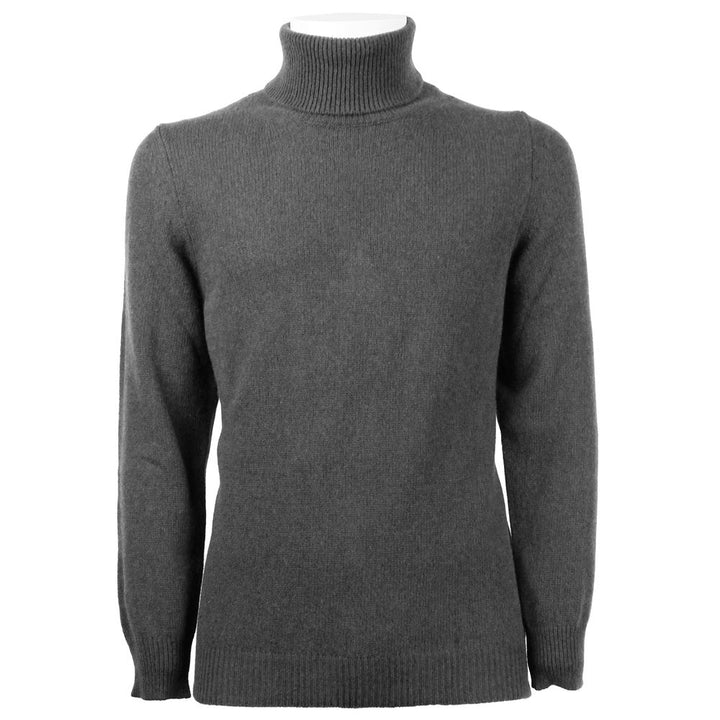 Grey cashmere turtleneck sweater for men