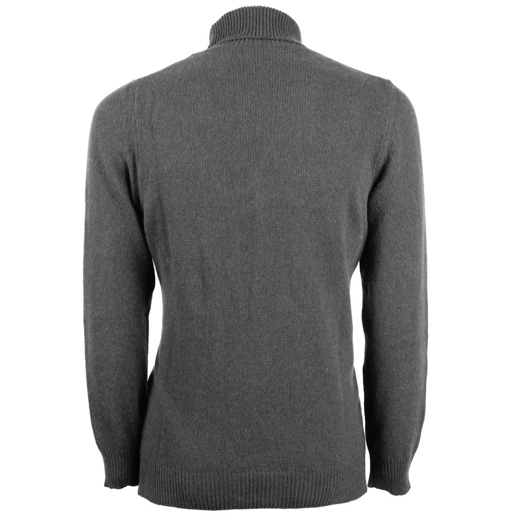 Grey cashmere turtleneck sweater for men