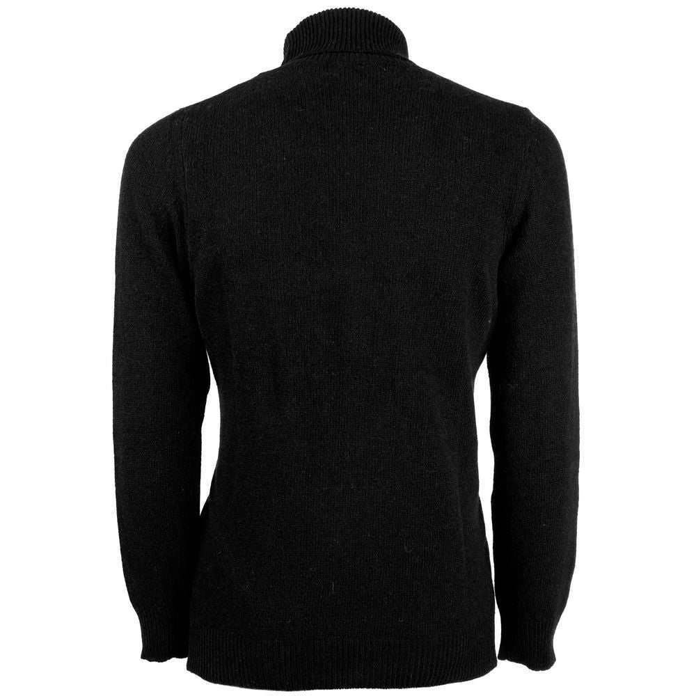 Schwarzer Kaschmir-Pullover für Männer