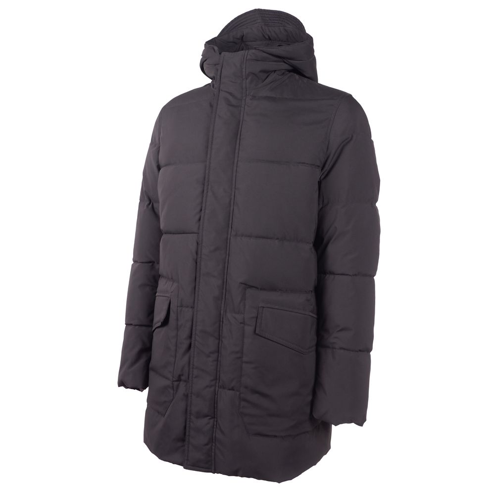 Black polyester men's jacket