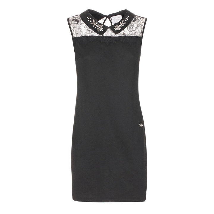 Schwarzes Polyester-Damenkleid