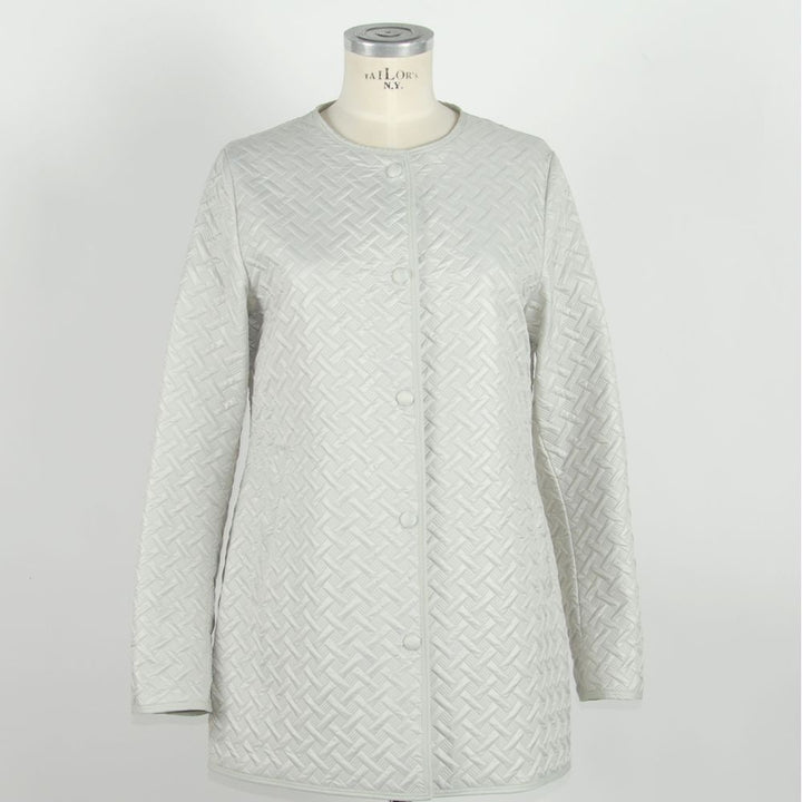 Weiße Polyester Damen Jacke