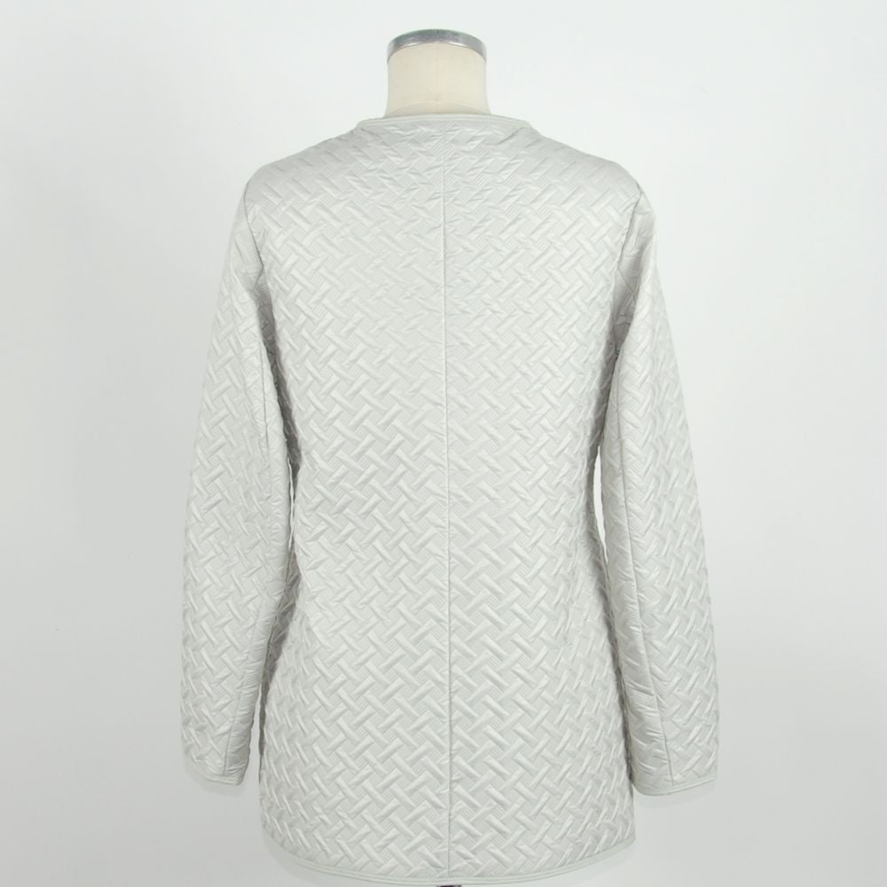Weiße Polyester Damen Jacke