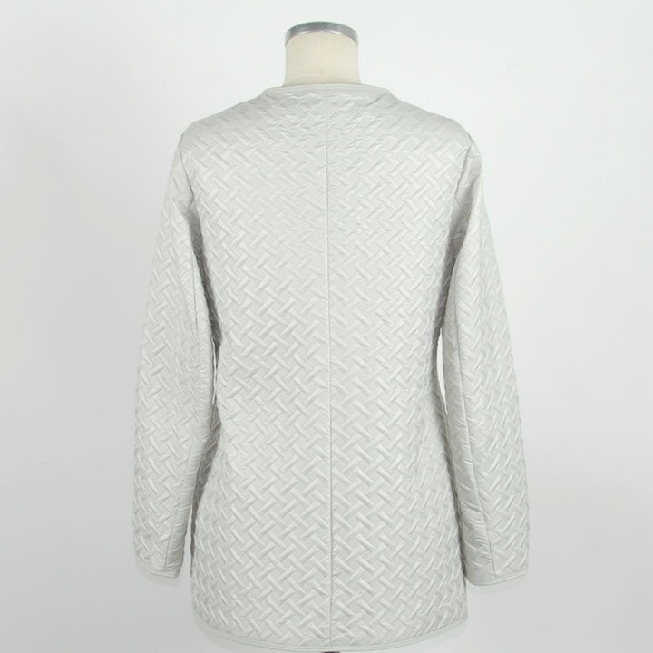 Weiße Polyester Damen Jacke