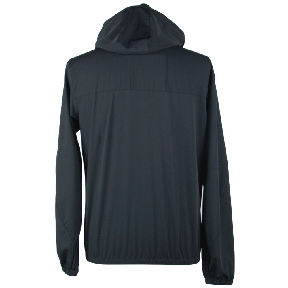 Glatte Jacke mit Kapuze und Reißverschluss in Schwarz