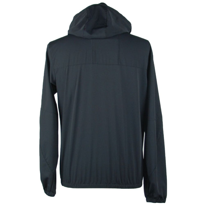 Glatte Jacke mit Kapuze und Reißverschluss in Schwarz