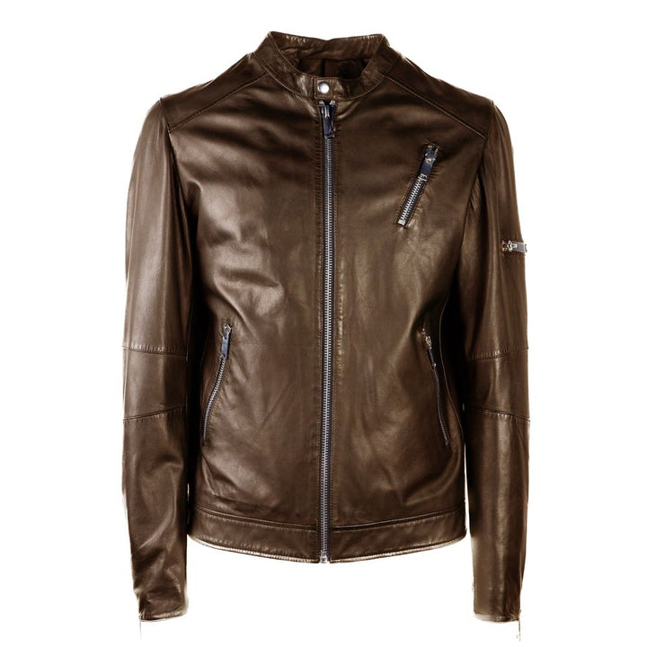 Brown leather jacket