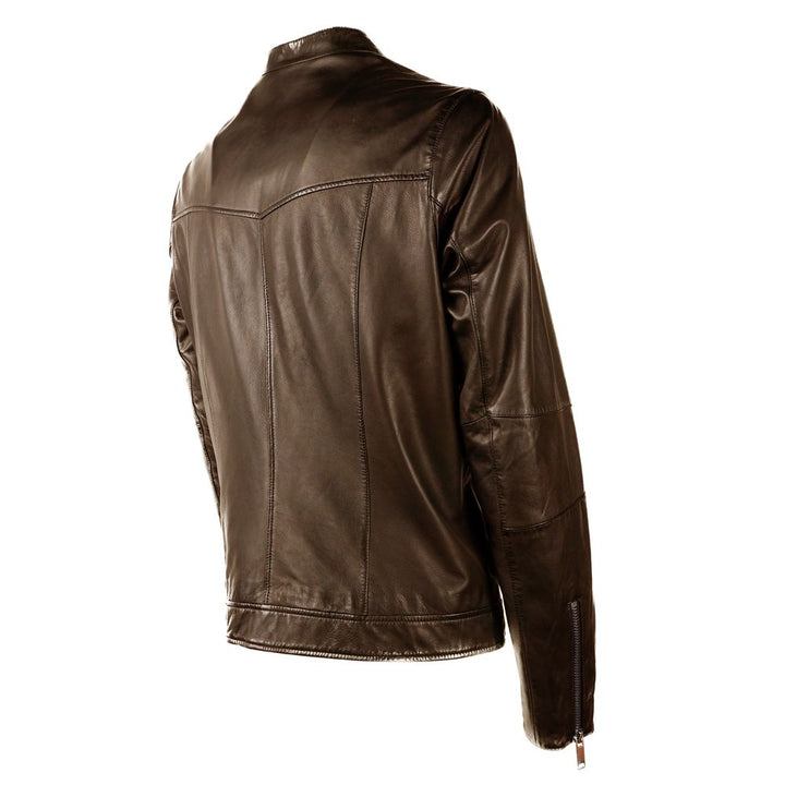 Brown leather jacket