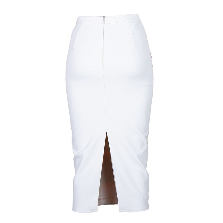 Weißer Polyester Damenrock