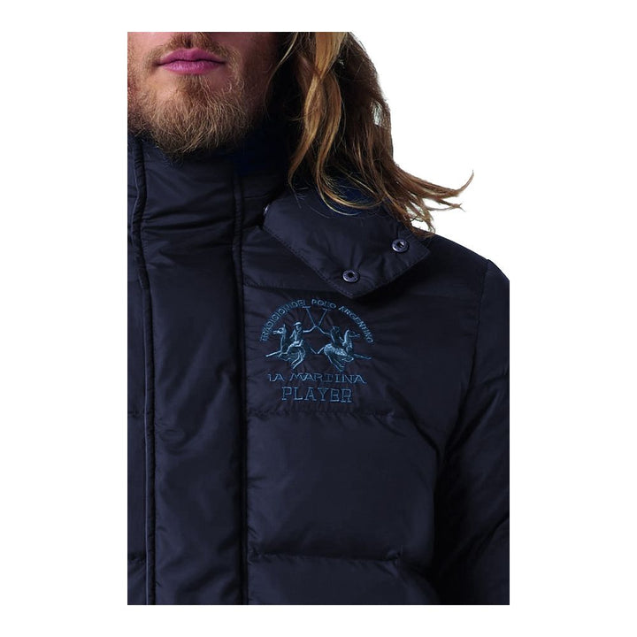 Blue nylon sports jacket for men