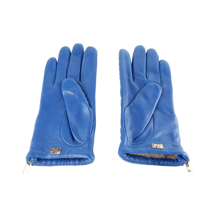 Blue lambskin ladies' glove
