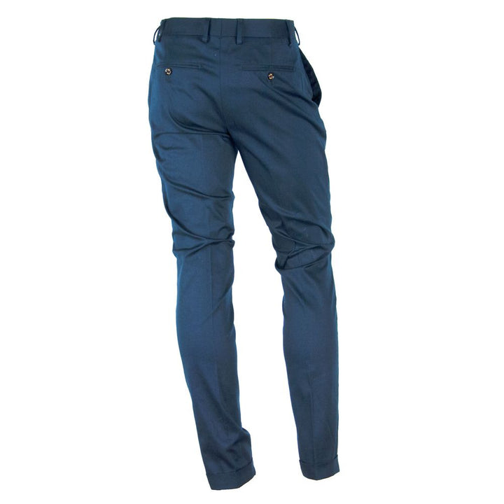 Slim summer trousers made of cotton blend in blue
