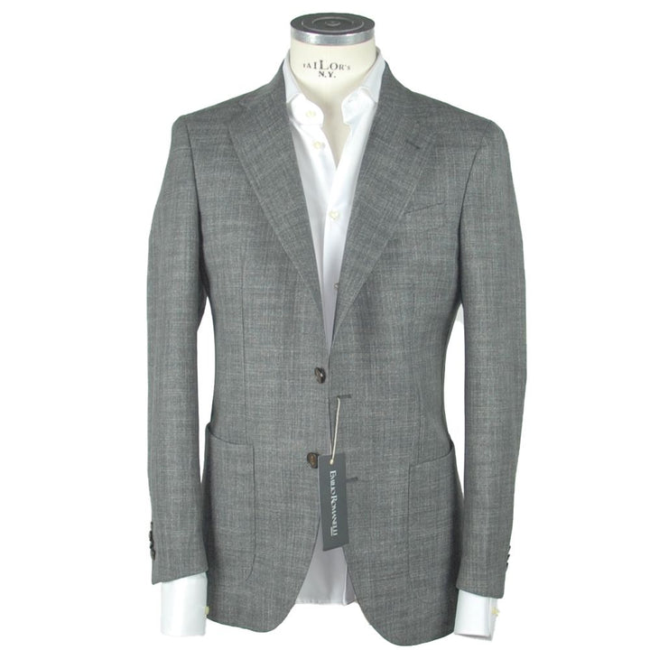 Grey wool blazer for men