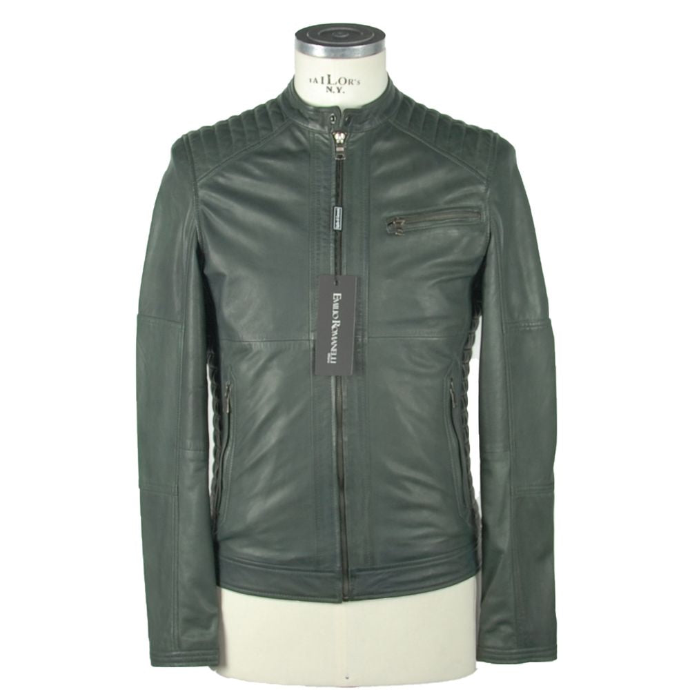 Emilio Romanelli Elegante grüne Lederjacke