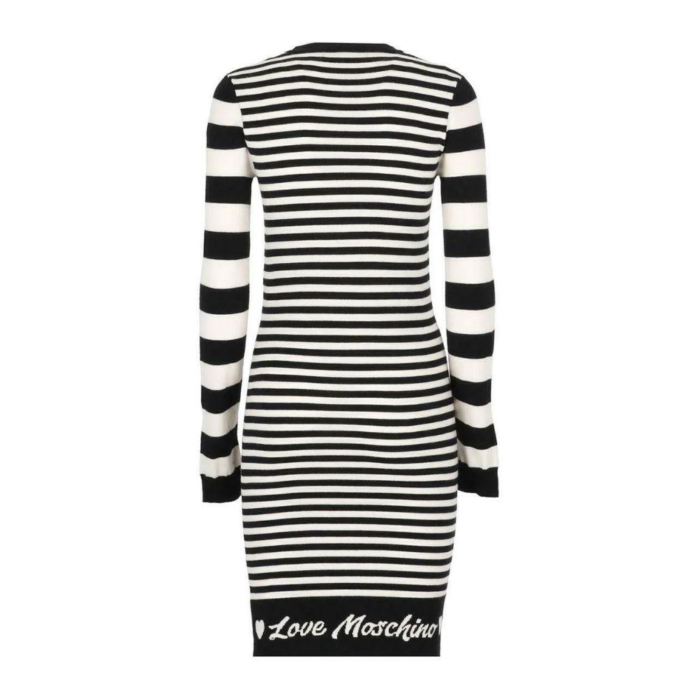 Schickes gestreiftes Logo-Strickkleid