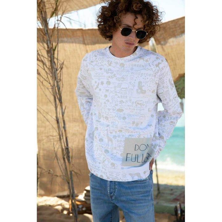 Weißer Baumwollpullover für Männer