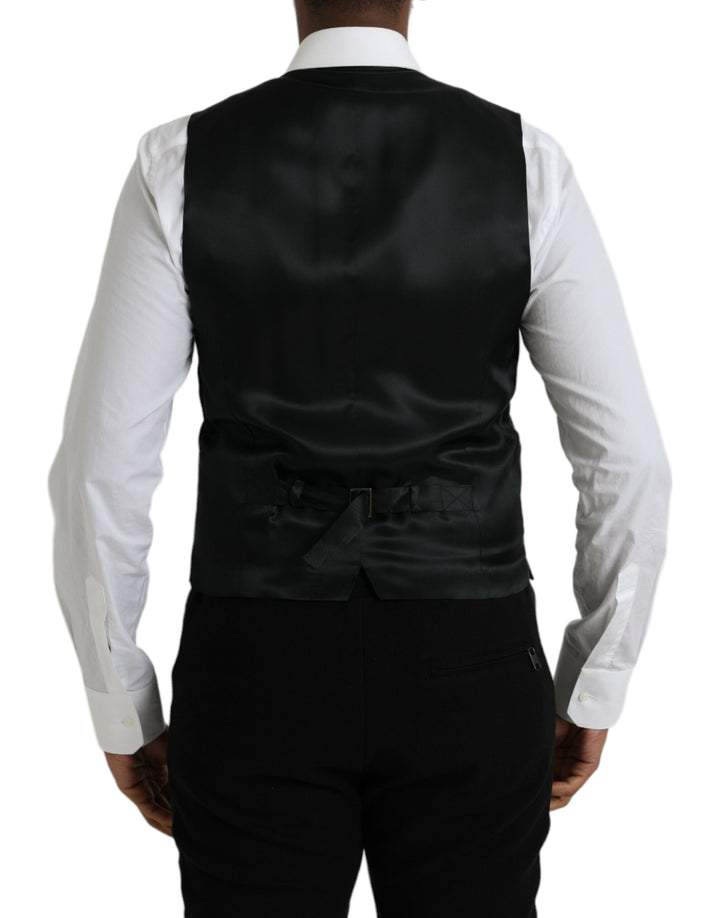 Black Wool Formal Dress Vest Waistcoat