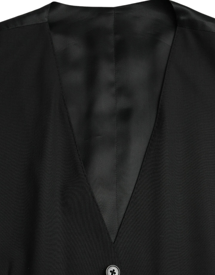 Black Wool Formal Dress Vest Waistcoat