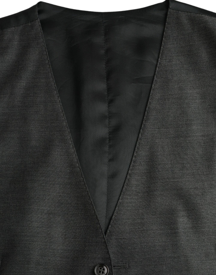 Grey Wool Formal Dress Vest Waistcoat