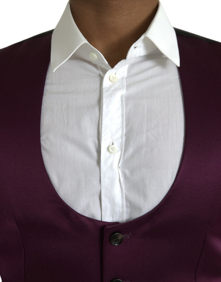 Maroon Satin Silk Vest Dress Formal Waistcoat