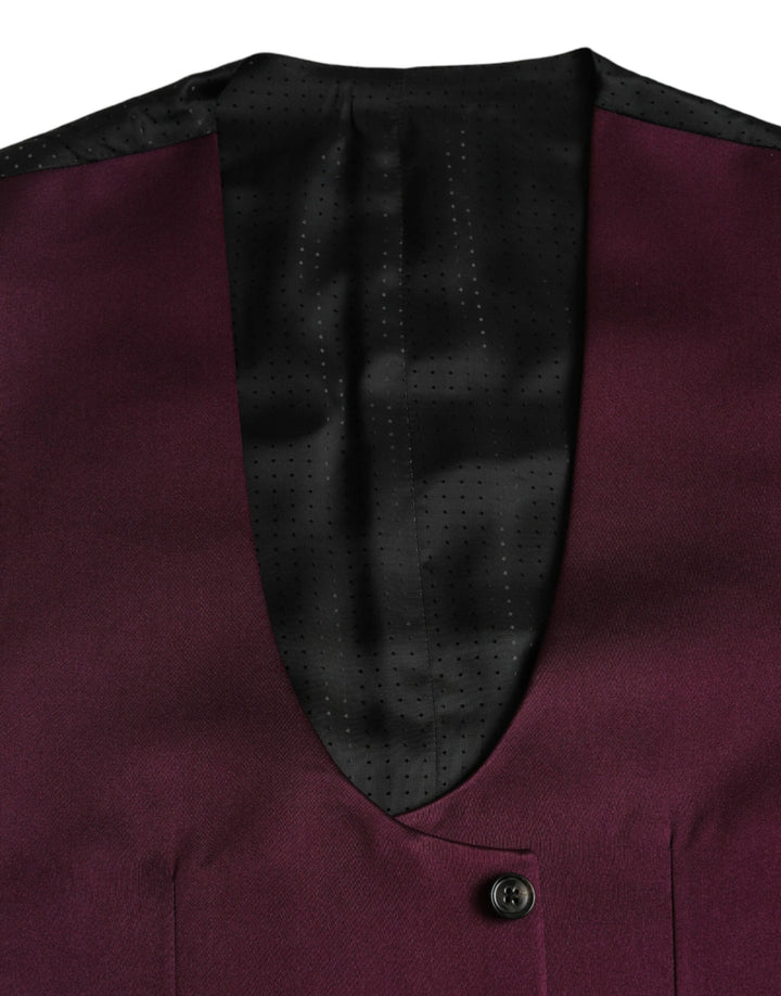 Maroon Satin Silk Vest Dress Formal Waistcoat