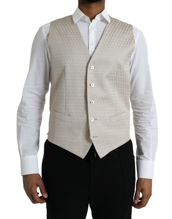 Off White Cotton Vest Dress Formal Vest
