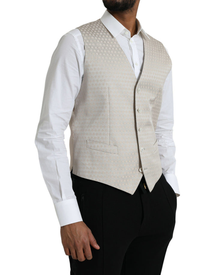 Off White Cotton Vest Dress Formal Vest
