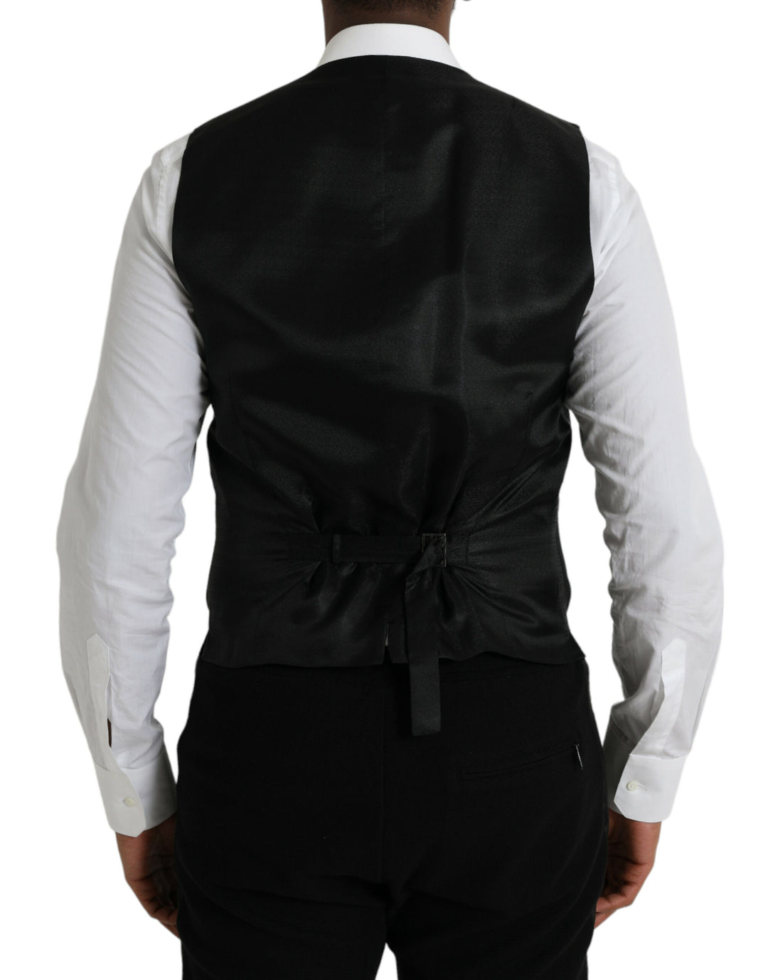 Black Wool Vest Dress Formal Waistcoat