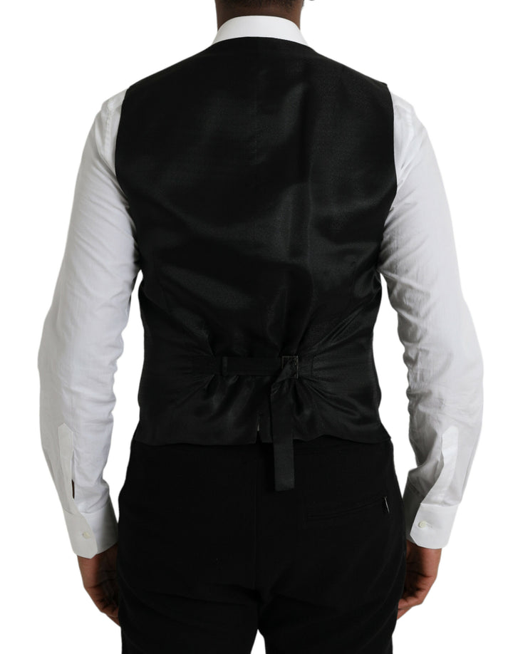Black Wool Vest Dress Formal Waistcoat